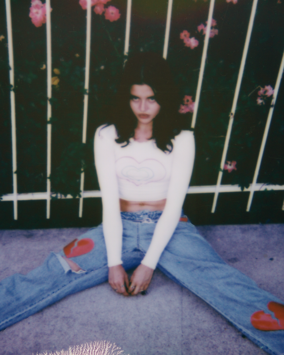 パンツ Andwang damaged heart key denim パンツ Andwang damaged